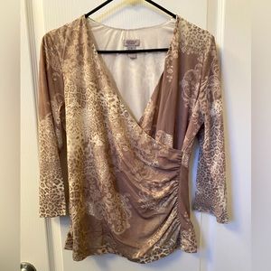 Chicos beige wrap shirt